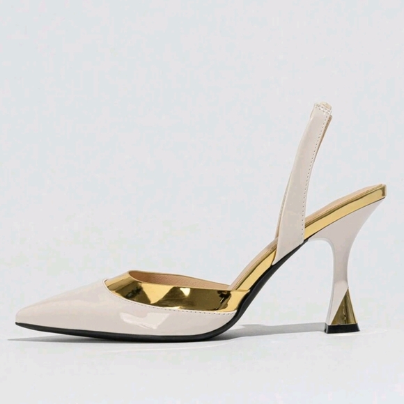 New Fashion Golden Pearl Decorated Elegant High Heels Party Shoes For Women - Picture 6 of 8